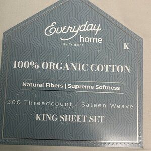 BNWT Organic Cotton Bed sheet Grey/King 4 pcs/set  100% cotton color by Trident